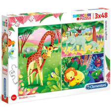 Clementoni Dzsungel barátok 3x48 db-os puzzle puzzle, kirakós
