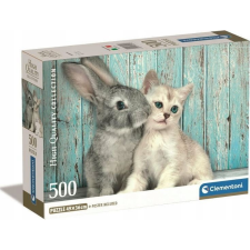 Clementoni High Quality Collection Cat & Bunny Kirakós játék 500 db Állatok (WZCLET0UG035539) puzzle, kirakós