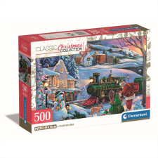 Clementoni Puzzle 500 db poszterrel Christmas Collection - Karácsonyi vonat puzzle, kirakós