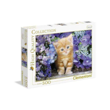 Clementoni Vörös kiscica virágok közt Puzzle 500 db puzzle, kirakós