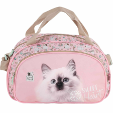  Cleo and Frank sporttáska, 39x24x12cm, CF45, cicás, fehér cica kézitáska és bőrönd