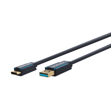 ClickTronic 45124 USB-C apa - USB-A apa 3.2 Gen1 Adat és töltő kábel 1m - Szürke (45124) kábel és adapter