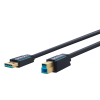 ClickTronic 70092 USB-A apa - USB-B apa 3.0 Adatkábel 1.8m - Szürke (70092)