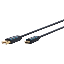 ClickTronic 70128 USB-A apa - Mini USB-B apa 2.0 Adat és töltő kábel 3m - Szürke kábel és adapter