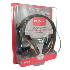 Cliptec BMH519 Vezetékes PC fejhallgató mikrofonnal fekete/narancssárga fülhallgató, fejhallgató