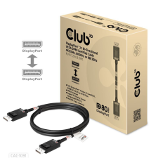  Club3D DisplayPort 2.1 Bi-Directional VESA DP80 4K120Hz 8K60Hz or 10K30Hz Certified Cable 1,2m Black kábel és adapter