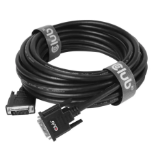 CLUB3D DVI-D (Dual Link) Bidirectional cable 10m Black kábel és adapter