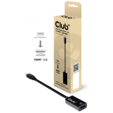 CLUB3D Mini DisplayPort HDMI Átalakító Fekete 18cm CAC-1180 audió/videó kellék, kábel és adapter