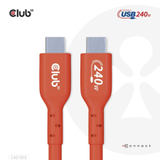 CLUB3D USB2 Type-C cable 4m Red kábel és adapter