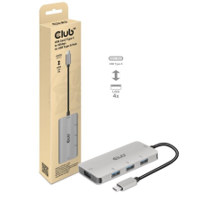 CLUB3D USB Gen2 Type-C to 10Gbps 4x USB Type-A Hub Silver (CSV-1547) hub és switch
