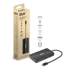 CLUB3D USB Gen2 Type-C to Dual DisplayPort 4k60Hz 7-in-1 Portable Dock laptop kellék