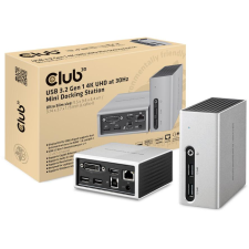 Club 3D CLUB3D CSV-3104D dokkoló állomás és port replikátor Vezetékes USB 3.2 Gen 1 (3.1 Gen 1) Type-A Fekete, Ezüst (CSV-3104D) laptop kellék