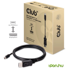 Club 3D CLUB3D Mini Displayport - Displayport 1.4 HBR3 2m kábel Fekete kábel és adapter