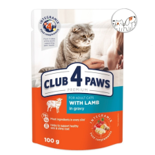 Club 4 Paws Prémium Felnőtt Macska Alutasak-Bárány szószban 100g macskaeledel