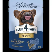 CLUB 4 PAWS Premium Plusz Alutasakos Válogatás Kacsa és Pulykahússal szószban 85g kutyaeledel