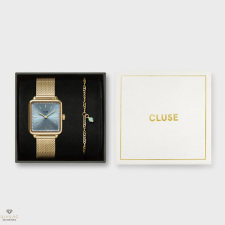 Cluse La Tétragone Mesh Watch &amp; Chain Bracelet, Gold Colour női óra szett - CG10320 ékszer szett