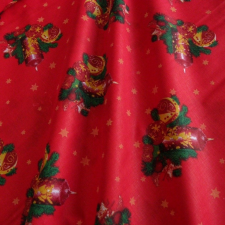 Cmixed CANDLE, karácsonyi pamut-poliészter vászon anyag, piros karácsonyi textilia
