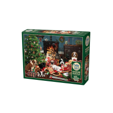 Cobble Hill 1000 db-os puzzle - Christmas Puppies (40214) puzzle, kirakós