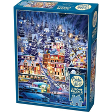Cobble Hill 500 db-os Puzzle - Ski Town (45098) (0625012450980) puzzle, kirakós