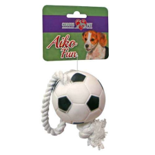 COBBYS PET AIKO FUN Focilabda kötélen 26cm, átmérő 7cm gumijáték kutyáknak kutyafelszerelés