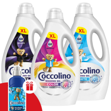 COCCOLINO minden mosáshoz Csomag + Ajándék Coccolino Passion Flower &amp; Bergamot Öblítő tisztító- és takarítószer, higiénia