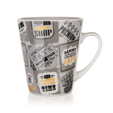 COFFEE kerámia bögre - 360 ml - szürke bögrék, csészék