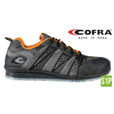 COFRA Fluent S1P Szellőző Munkavédelmi Sportcipő Fekete/Narancssárgasárga - 42