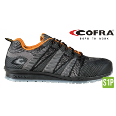 COFRA Fluent S1P Szellőző Munkavédelmi Sportcipő Fekete/Narancssárgasárga - 48