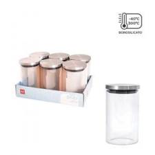  Cok Tároló üveg fém tetõvel 1L Pop Silver 111-0013 papírárú, csomagoló és tárolóeszköz