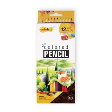 COLOKIT Színes ceruza készlet, hatszögletû, hegyezõvel, COLOKIT, 12 különbözõ szín színes ceruza