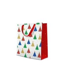 Colorful Christmas Trees papír ajándéktáska medium 20x25x10cm ajándéktasak