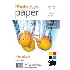 ColorWay fotópapír, magasfényű (high glossy), 180 g/m2, a4, 20 lap pg180020a4 fotópapír