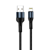 ColorWay Kábel, USB CW-CBUL045-BK, Apple Lightning (nylon) 2,4A 1M fekete (CW-CBUL045-BK)