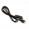 Commel Commel 0113 H03VV H2-F 2,5A 250V 2X0,75mm2 2m fekete vezeték zsinórközi kapcsolóval