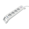 Commel Elosztó, 4 konnektorral és 2 db USB csatlakozóval, túlfeszültség elleni védelemmel, 2m, fehér, 16A, 3680W