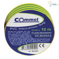 Commel Szigetelő Szalag 19mm x 10m - zöld/sárga - 365-653 villanyszerelés
