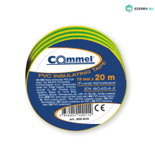 Commel Szigetelőszalag zőld sárga 19mm x 20m 1 db villanyszerelés