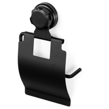 Compactor WC-papírhoz, fúrás nélkül, fekete fürdőszoba kiegészítő