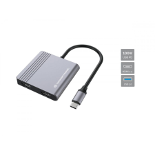 Conceptronic DONN13G 4in1 USB3.2 Gen 1 Docking Station Grey laptop kellék