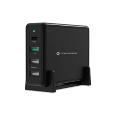 Conceptronic OZUL01B Hálózati USB-C / USB-A töltő - Fekete (65W) mobiltelefon kellék