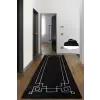  Conceptum Hypnose Carpet (120 x 180) Black White Square - Black