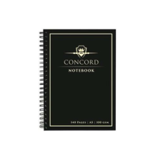 Concord Spirálfüzet, A5, vonalas, 70 lap, CONCORD, fekete füzet