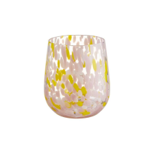 CONFETTI pohár, rózsaszín-sárga 450ml üdítős pohár
