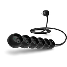 Connect IT hosszabbító 230 V, 6 aljzat, 2 méteres, fekete színű hosszabbító, elosztó