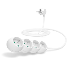 Connect IT hosszabbító, 230V, 4 aljzat, 3m, fehér hosszabbító, elosztó