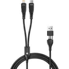 Connect IT Wirez 4in1 (USB-C, Lightning), fekete (CCA-2310-BK) kábel és adapter