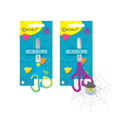 Connect Olló 13cm, iskolai gumírozott fogóval, felakasztható csomagolásban Connect, olló