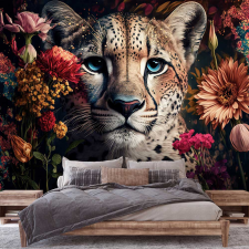 Consalnet Egzotikus virág és leopárd mintás fotótapéta tapéta, díszléc és más dekoráció
