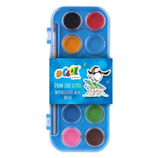 COOL BY VICTORIA Vízfesték, 12 szín, 28 mm, COOL BY VICTORIA kréta, festék és papír