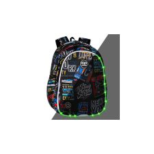 CoolPack - Jimmy LED iskolatáska, hátizsák - 2 rekeszes - Big city iskolatáska